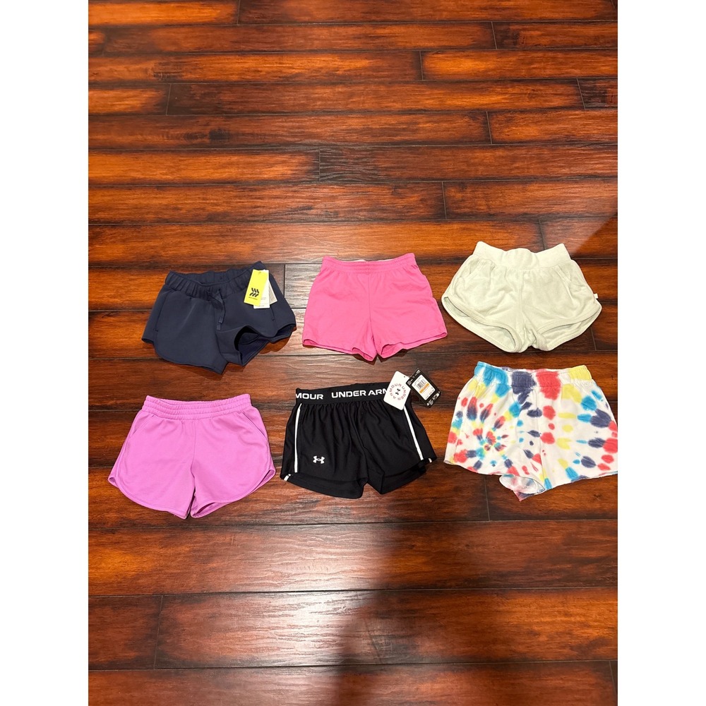 Girls Athletic Lounge Shorts Bundle 6 Under Armour Athleta All in Motion Size S
